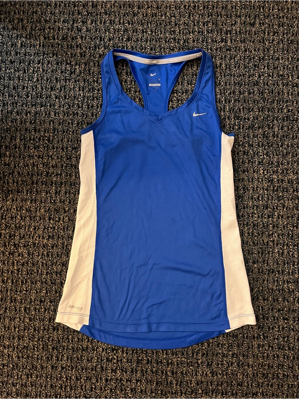 Women’s Juniors Nike Dri-Fit Running Active Wear Tank Top Small Blue White